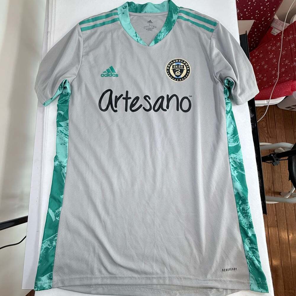 Adidas Philadelphia Union Size L Gray Soccer Jersey